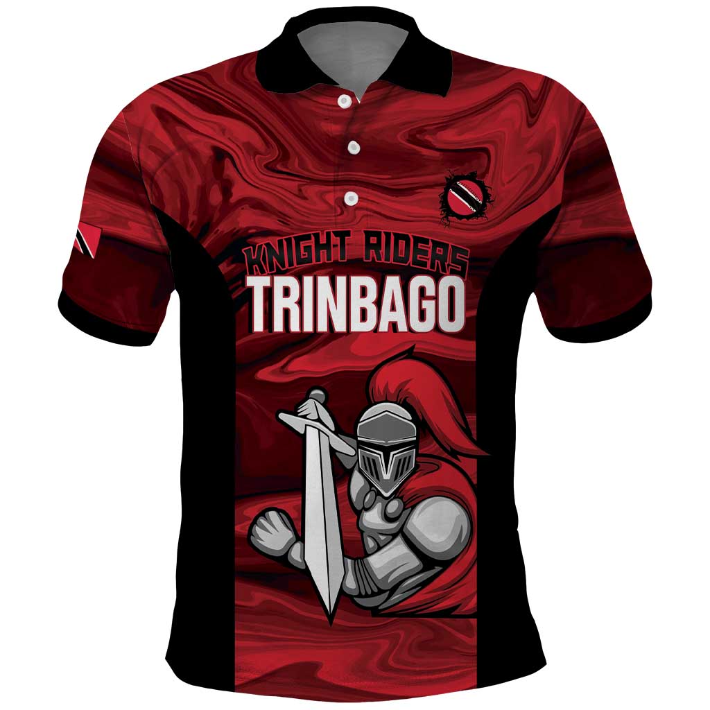 Custom Trinbago Cricket Polo Shirt Go Knight Riders Marble Pattern LT14