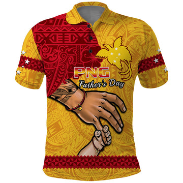 Custom Father Day Papua New Guinea Polo Shirt PNG I Love You Dad Yellow Version LT14