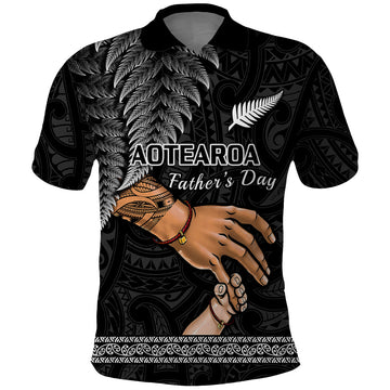 Polynesian Pride Father Day New Zealand Polo Shirt Aotearoa Maori Fern I Love You Dad LT14