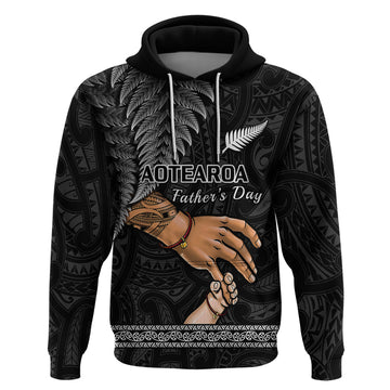 Personalised Father Day New Zealand Hoodie Aotearoa Maori Fern I Love You Dad LT14