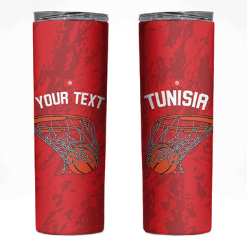 Afro Basketball Custom Tunisia Skinny Tumbler Go Champions Eagles of Carthage LT14