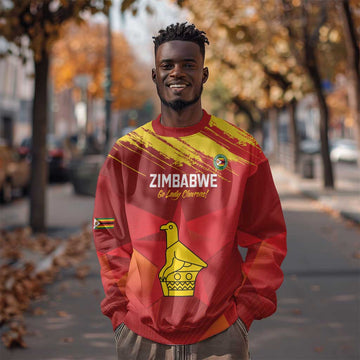 Custom Zimbabwe Cricket Sweatshirt Go Lady Chevrons Grunge Style LT14