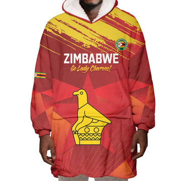 Custom Zimbabwe Cricket Wearable Blanket Hoodie Go Lady Chevrons Grunge Style LT14