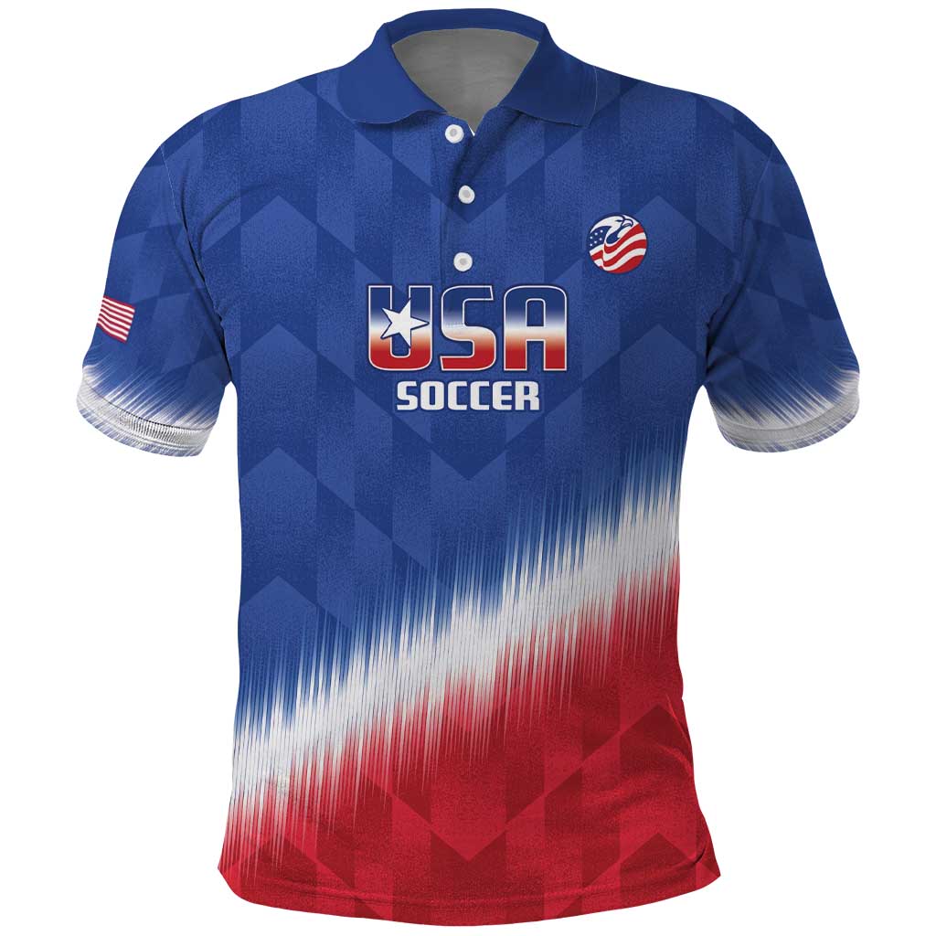 Custom United States Soccer Polo Shirt 2025 Go USA Sporty Style LT14