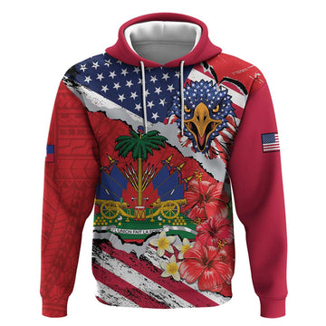 Haitian Heritage Month Hoodie Haitian Americans Proud Grunge Style LT14