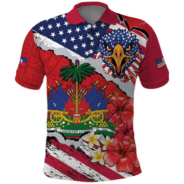 Haitian Heritage Month Polo Shirt Haitian Americans Proud Grunge Style LT14