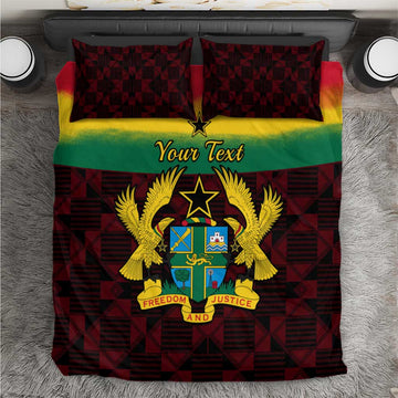 Personalised 1 July Ghana Republic Day Bedding Set African Pattern Mix Flag Unique Style LT14