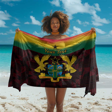 Personalised 1 July Ghana Republic Day Sarong African Pattern Mix Flag Unique Style LT14