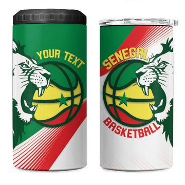 Afro Basketball Custom Senegal 4 in 1 Can Cooler Tumbler Come On Lions LT14