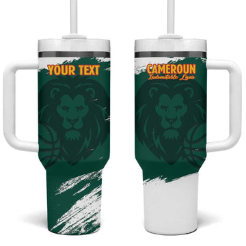 Afro Basketball Custom Cameroon Tumbler With Handle Come On Indomitable Lions LT14