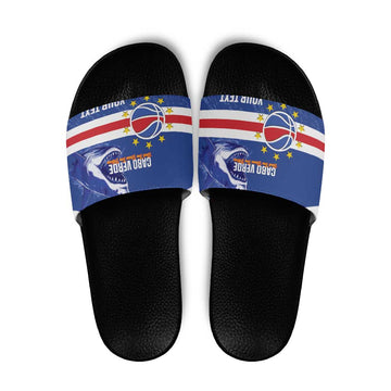 Cape Verde Basketball Custom Slide Sandals Come On Blue Sharks LT14