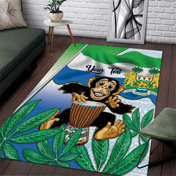 Personalised Afro Sierra Leone Area Rug Chimp With Drum - Happy Independence Day LT14