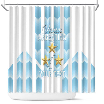 Custom Argentina Football Shower Curtain Vamos La Albiceleste LT14