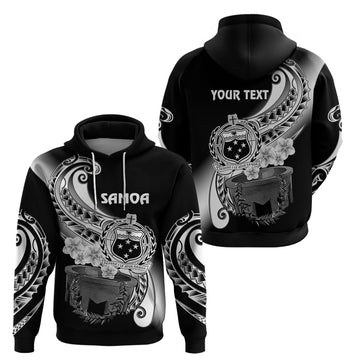 Custom Samoa Hoodie Ula Fala Kava Bowl Plumeria Polynesian Black LT14