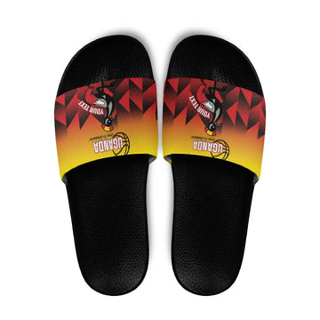 Uganda Basketball Custom Slide Sandals Come On Silverbacks African Pattern LT14