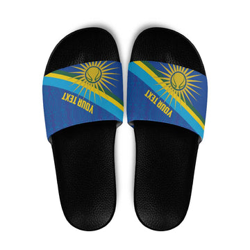 Rwanda Basketball Custom Slide Sandals Go Champions Imigongo Folk Pattern LT14