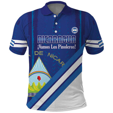 Custom Nicaragua Football Polo Shirt Vamos Los Pinoleros LT14