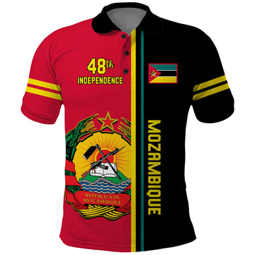 Personalised Independence Day Mozambique Polo Shirt Muzambhiki Coat Of Arms LT14