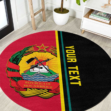 Personalised Mozambique Round Carpet Muzambhiki Coat Of Arms LT14