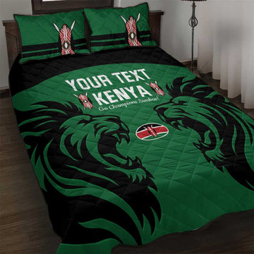 Custom Kenya Rugby Quilt Bed Set 2024 Go Champions Simbas - Green LT14