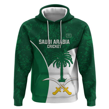 Custom Saudi Arabia Cricket Hoodie Go Champions Coat Of Arms Style LT14