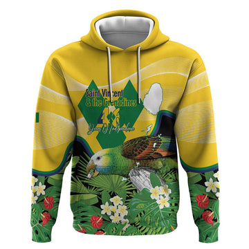 Personalized Saint Vincent and the Grenadines Hoodie Amazona Guildingii 46 Years Of Independence LT14