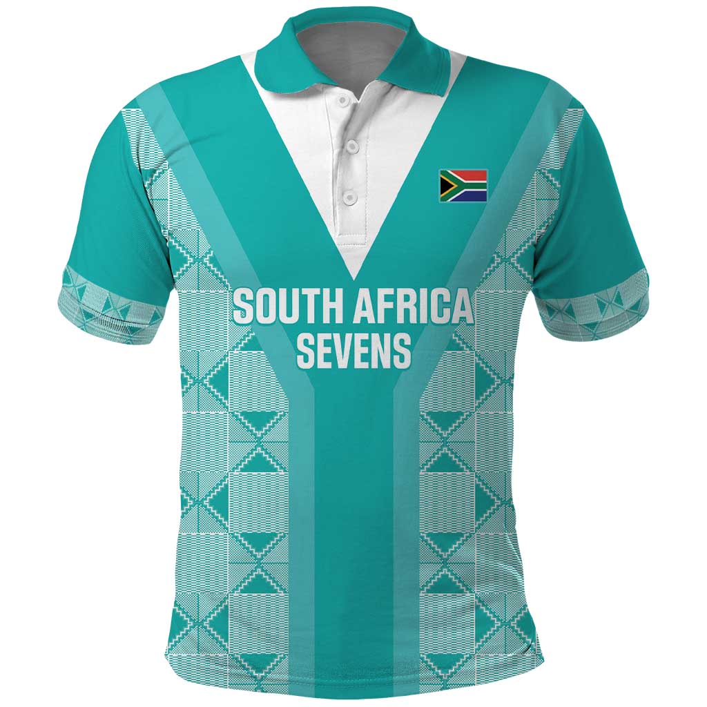 Custom South Africa Rugby Polo Shirt Go Champions Springboks - Teal Version LT14