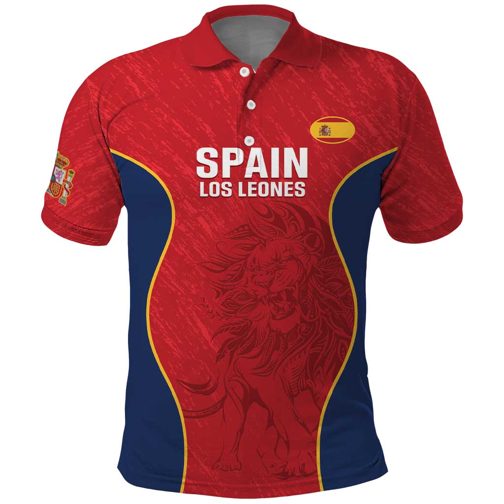 Custom Spain Rugby Polo Shirt Go Champions Lions LT14