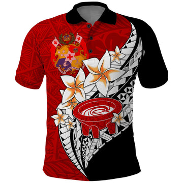 Tonga Kava Bowl Polo Shirt Togan Kupesi Ngatu Pattern Black LT14