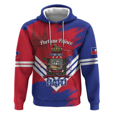 Port-au-Prince Haiti Hoodie Potoprens Coat of arms Grunge Vibes LT14
