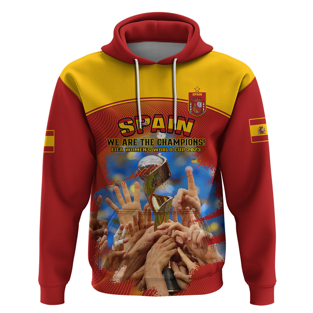 Custom Spain Football Hoodie 2023 World Cup Champions Proud Of Our Girls LT14