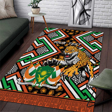 Personalized Afro Niger Area Rug Leopard Ankara African Pattern LT14