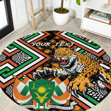 Personalized Afro Niger Round Carpet Leopard Ankara African Pattern LT14