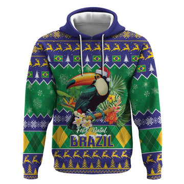 Brazil Christmas Hoodie Toco Toucan Feliz Natal LT14