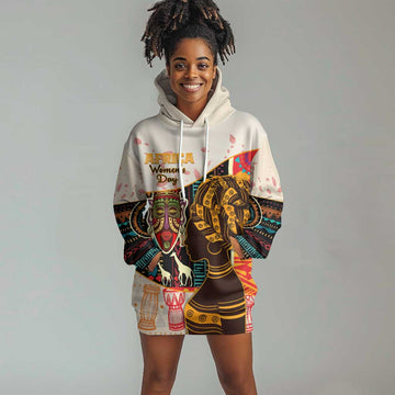 Africa International Women Day Hoodie Dress African Pattern LT14