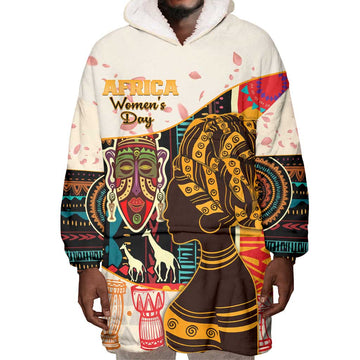 Africa International Women Day Wearable Blanket Hoodie African Pattern LT14