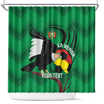 Custom Bolivia Football Shower Curtain Andean Condor Vamo La Verde LT14