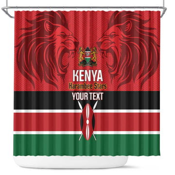 Custom Kenya Football Shower Curtain Come On Harambee Stars LT14