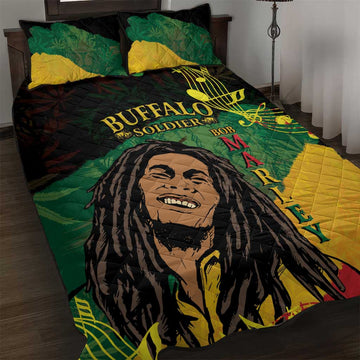 Afro Legend Bob Buffalo Soldier Quilt Bed Set American Heroes Reggae Style LT14