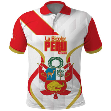 Custom Peru Football Polo Shirt Vamos La Bicolor LT14