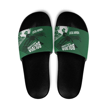 Custom Bolivia Football Slide Sandals Vamos La Verde LT14
