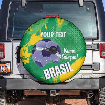 Custom Brazil Football Spare Tire Cover Vamos Selecao Brushes Style LT14
