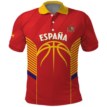 Spain Basketball Custom Polo Shirt La Roja Go Champions LT14