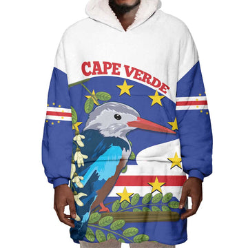 Cape Verde Wearable Blanket Hoodie Grey-Headed Kingfisher Mix Honey Locust LT14
