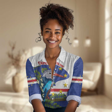 Cape Verde Women Casual Shirt Grey-Headed Kingfisher Mix Honey Locust LT14