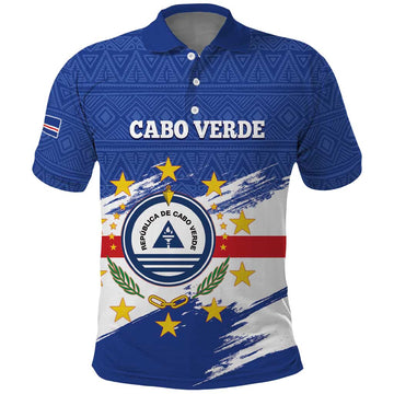 Personalized Cape Verde Polo Shirt Coat Of Arms - African Pattern LT14