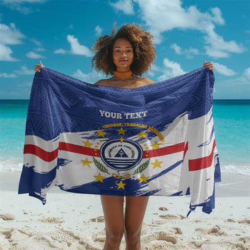 Personalized Cape Verde Sarong Coat Of Arms - African Pattern LT14