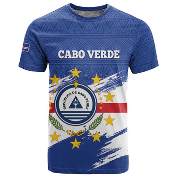 Personalized Cape Verde T shirt Coat Of Arms - African Pattern LT14