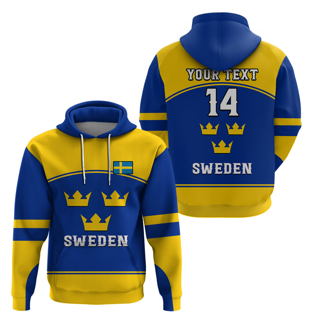 Custom Sweden Hockey 2023 Sporty Style Hoodie LT14