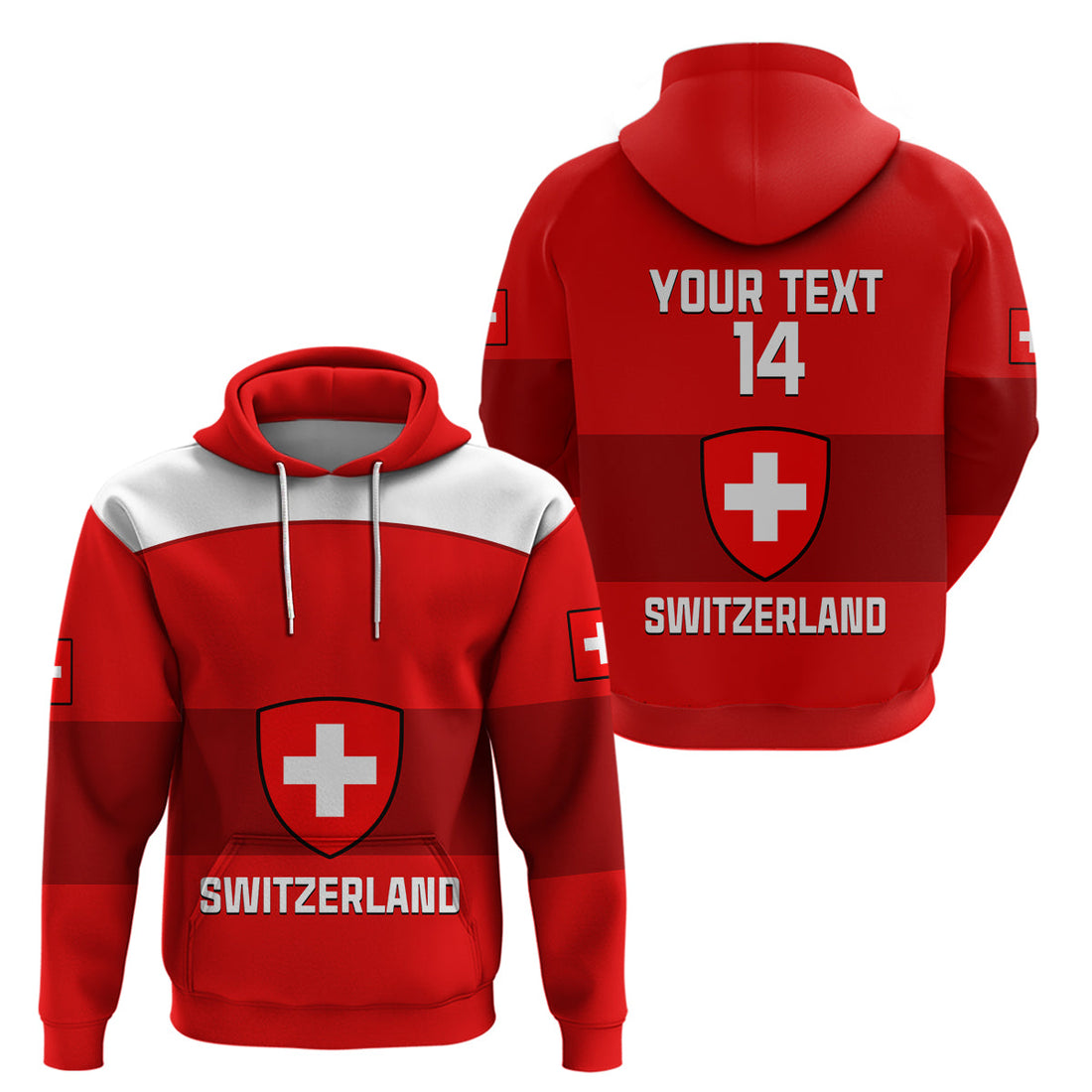 Custom Switzerland Hockey 2023 Sporty Style Hoodie LT14
